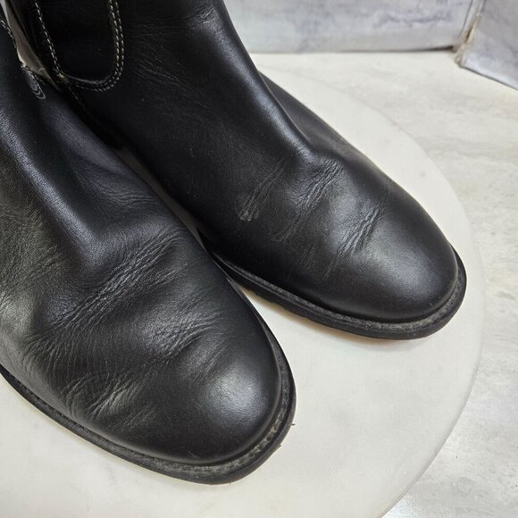 Pikolinos Garda Riding Boots Womens 41 US 10.5-11 Black Leather Brown Braid Trim - Picture 4 of 16